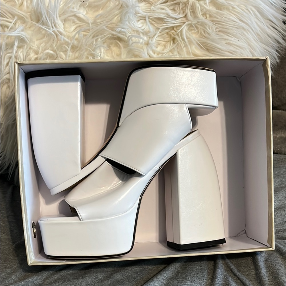 Elegant White Platform Heels